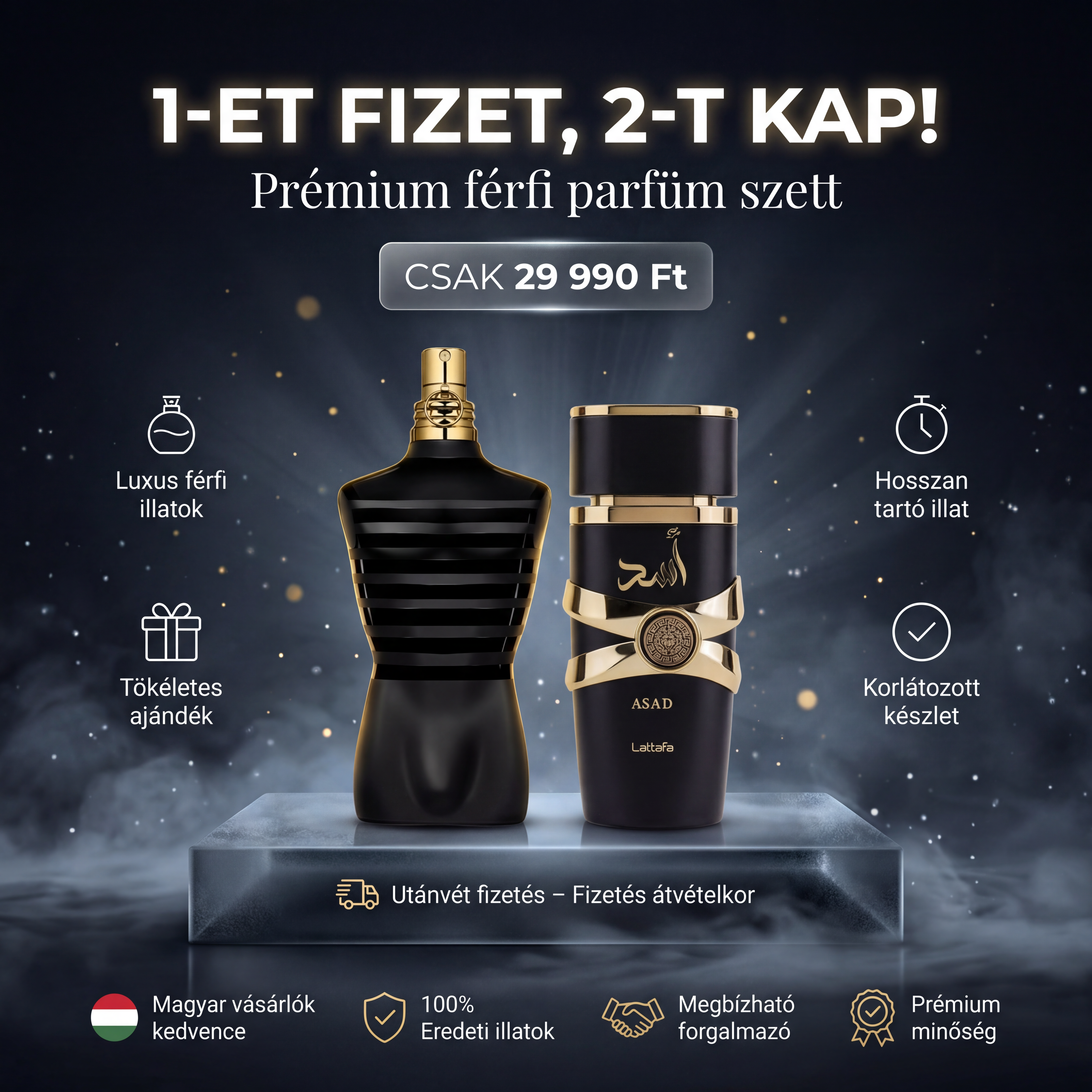 1-et fizet, 2-t kap – Jean Paul 100 ml + Assad 100 ml
